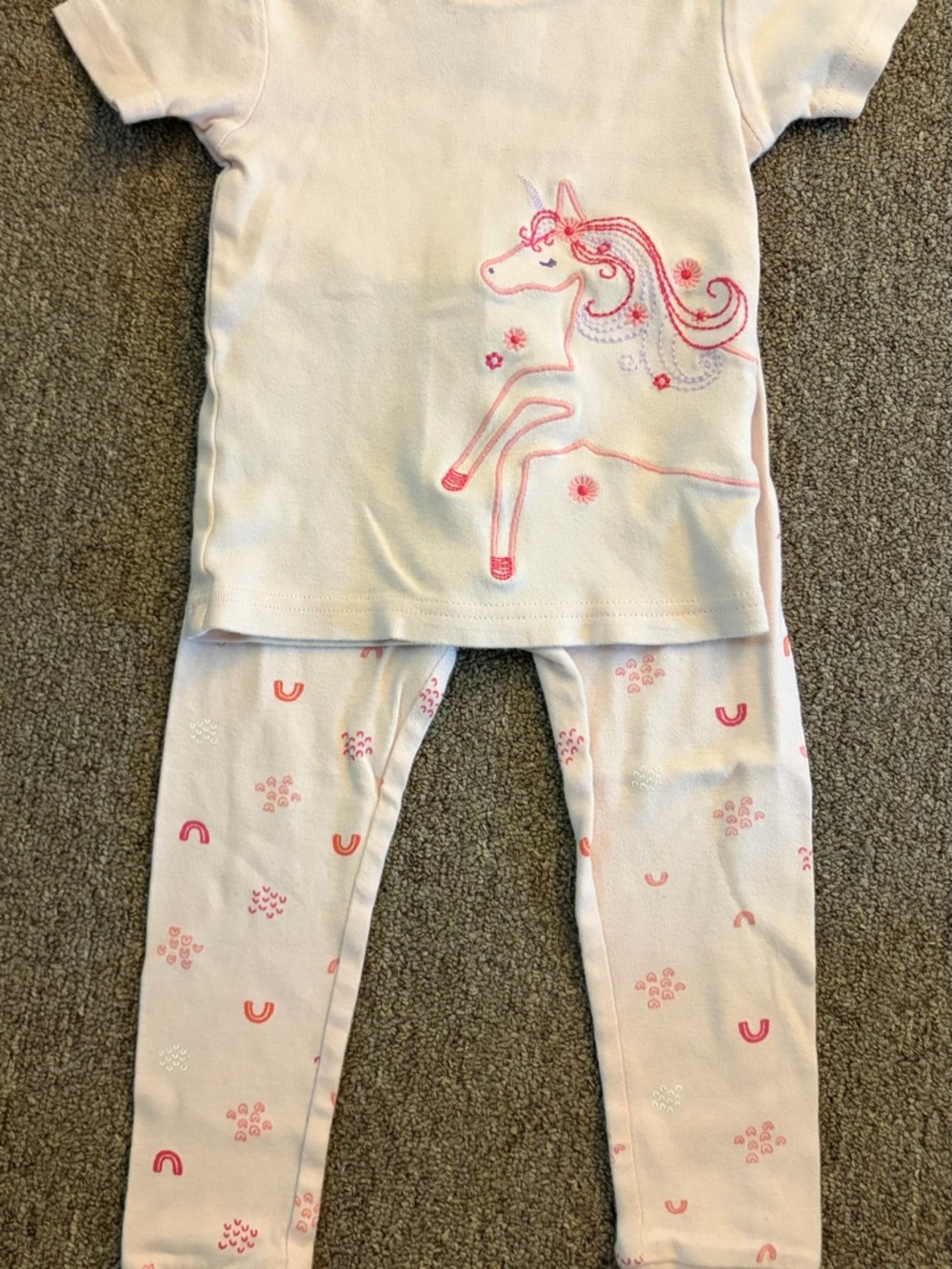 Carter's Soft Pink Unicorn Pajama Set (2T)